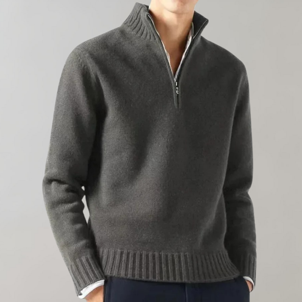 Eleganter Pullover mit Halb-Reißverschluss Modern
