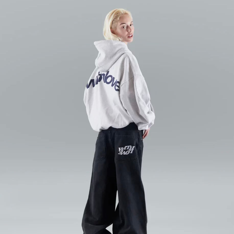 Große Hoodie mit Love Print Frauen Oversized