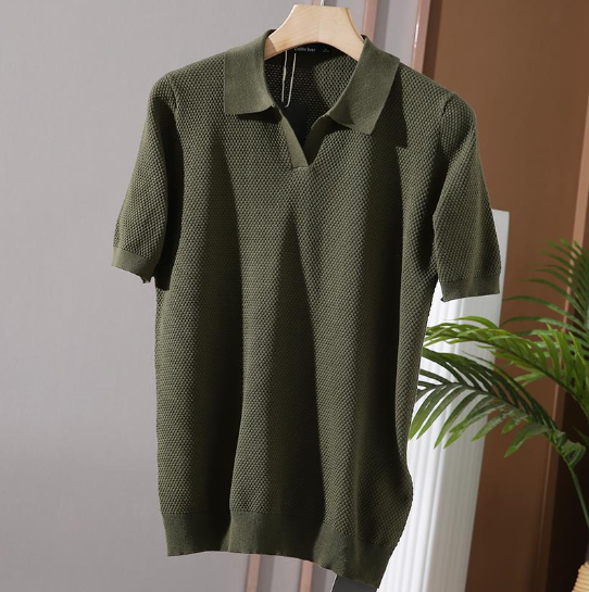 Leichtes Herren Strickpolo Kurzarm Modern