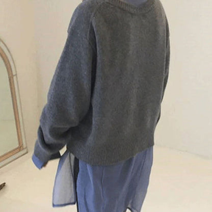 Damen Winterpullover Mit Knöpfen Warm