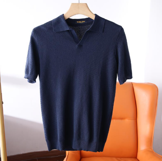 Leichtes Herren Strickpolo Kurzarm Modern