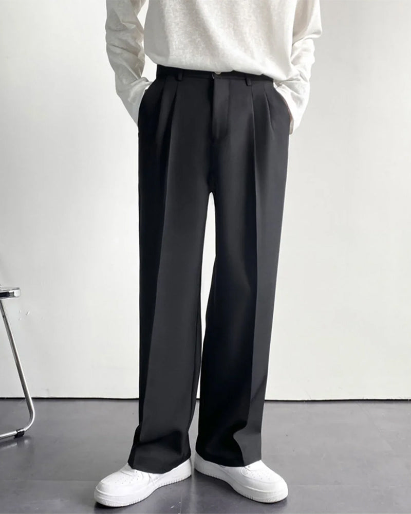 Enzo Anzughose High-Waist Weites Bein Damenhose