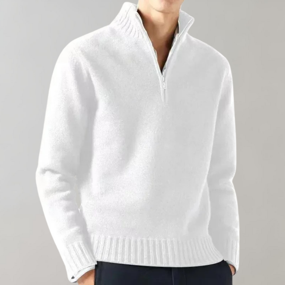 Eleganter Pullover mit Halb-Reißverschluss Modern - BerlinGlamour
