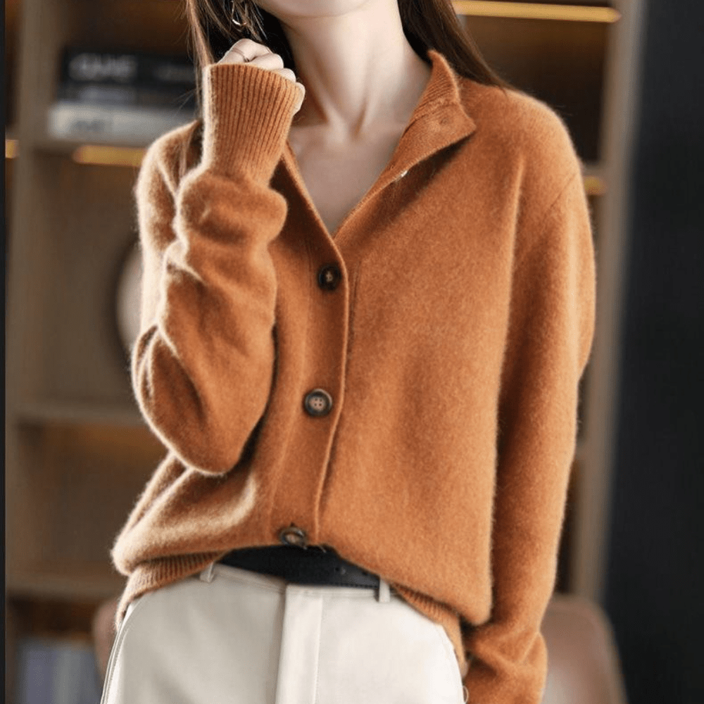 Luxuriöse Cashmere Strickjacke Weich Maßgeschneidert
