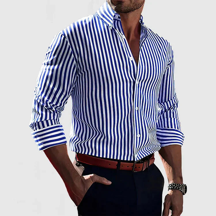 Herrenhemd Streifen Modern SlimFit Stilvoll - BerlinGlamour