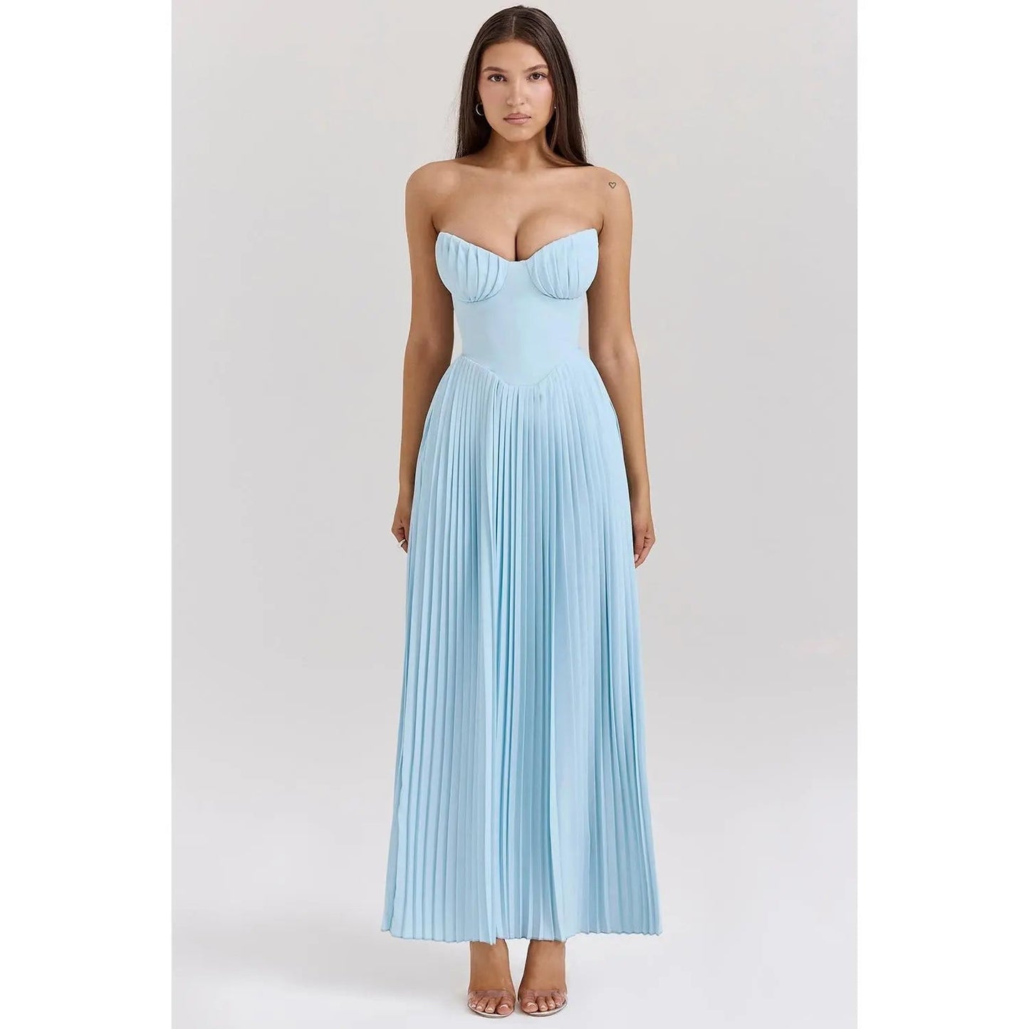 Luxus Maxikleid Schulterfrei Damen Abendkleid Elegant - BerlinGlamour