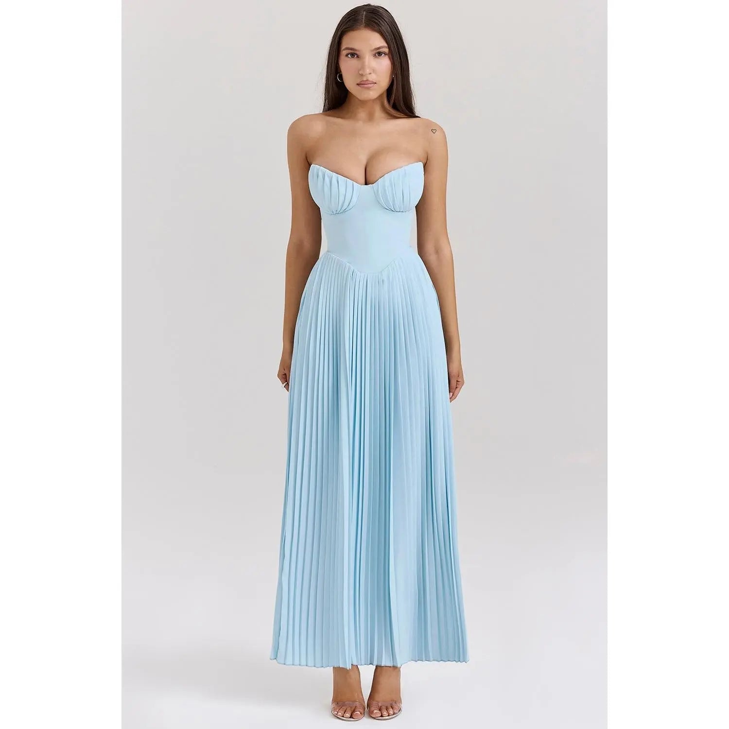 Luxus Maxikleid Schulterfrei Damen Abendkleid Elegant - BerlinGlamour