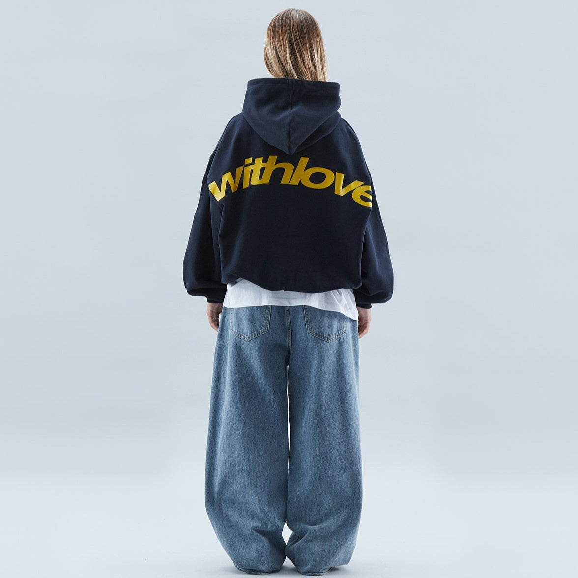 Große Hoodie mit Love Print Frauen Oversized