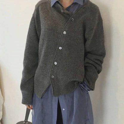Damen Winterpullover Mit Knöpfen Warm