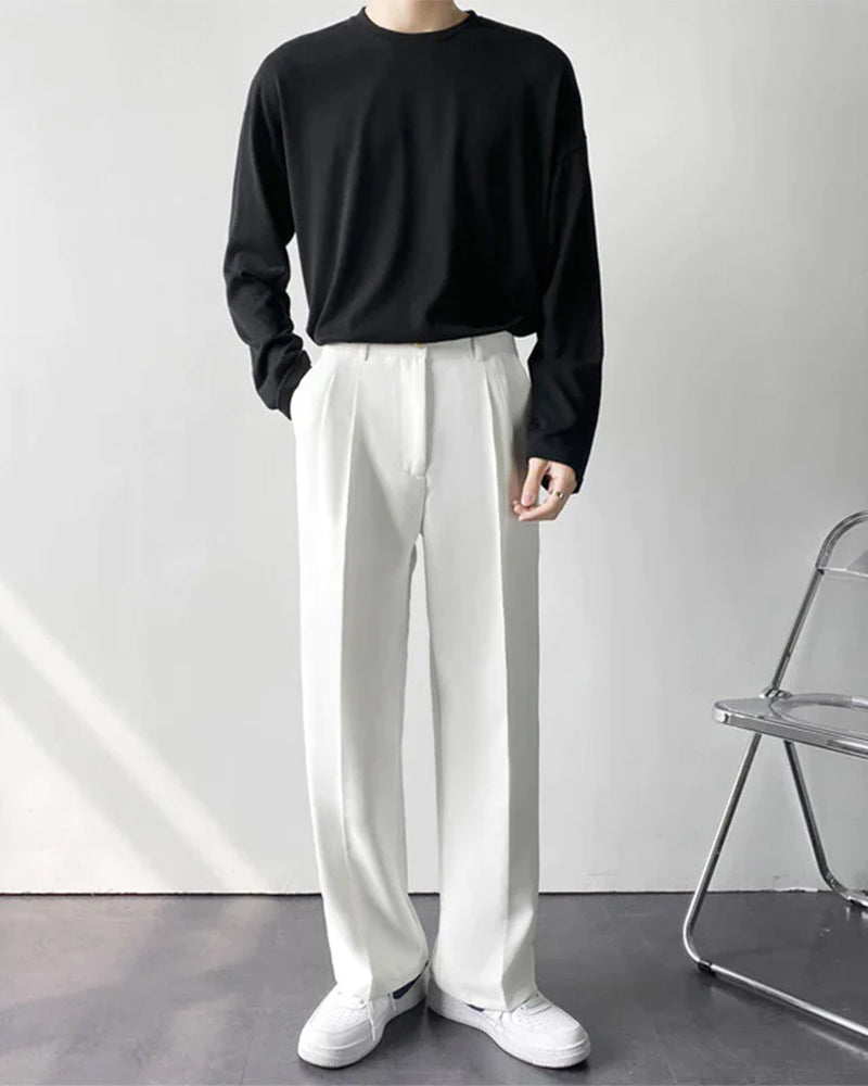 Enzo Anzughose High-Waist Weites Bein Damenhose