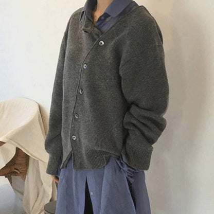 Damen Winterpullover Mit Knöpfen Warm