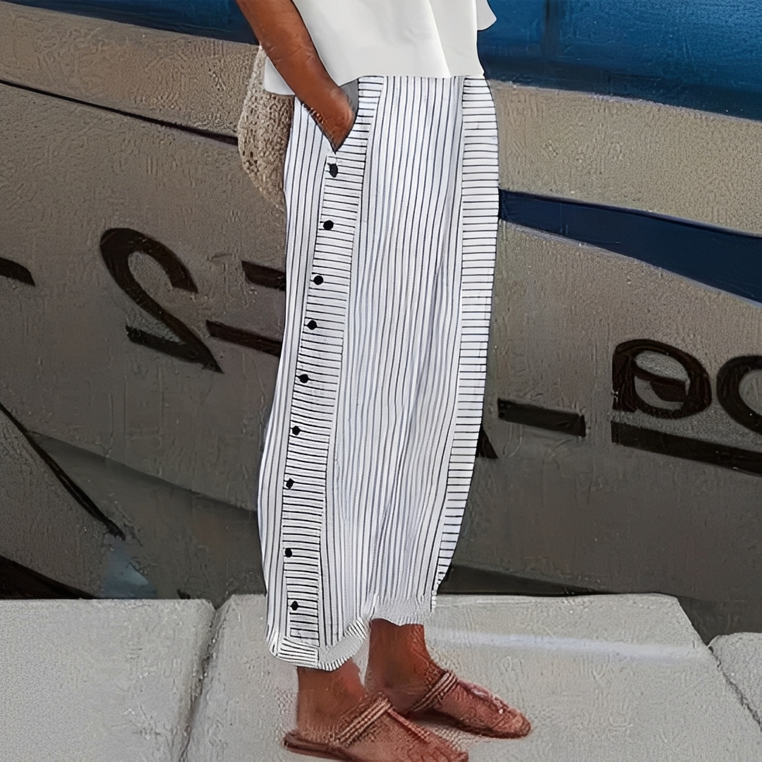 Damenhose Streifen Bequem Modern - BerlinGlamour