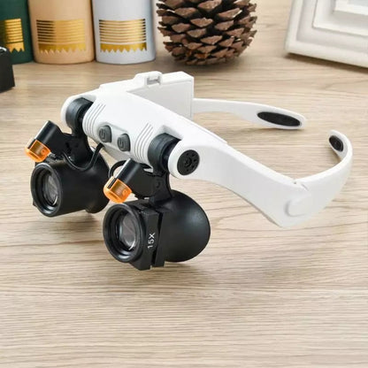 Juwelier Lupe Brille LED Licht 8fach Vergrößerung
