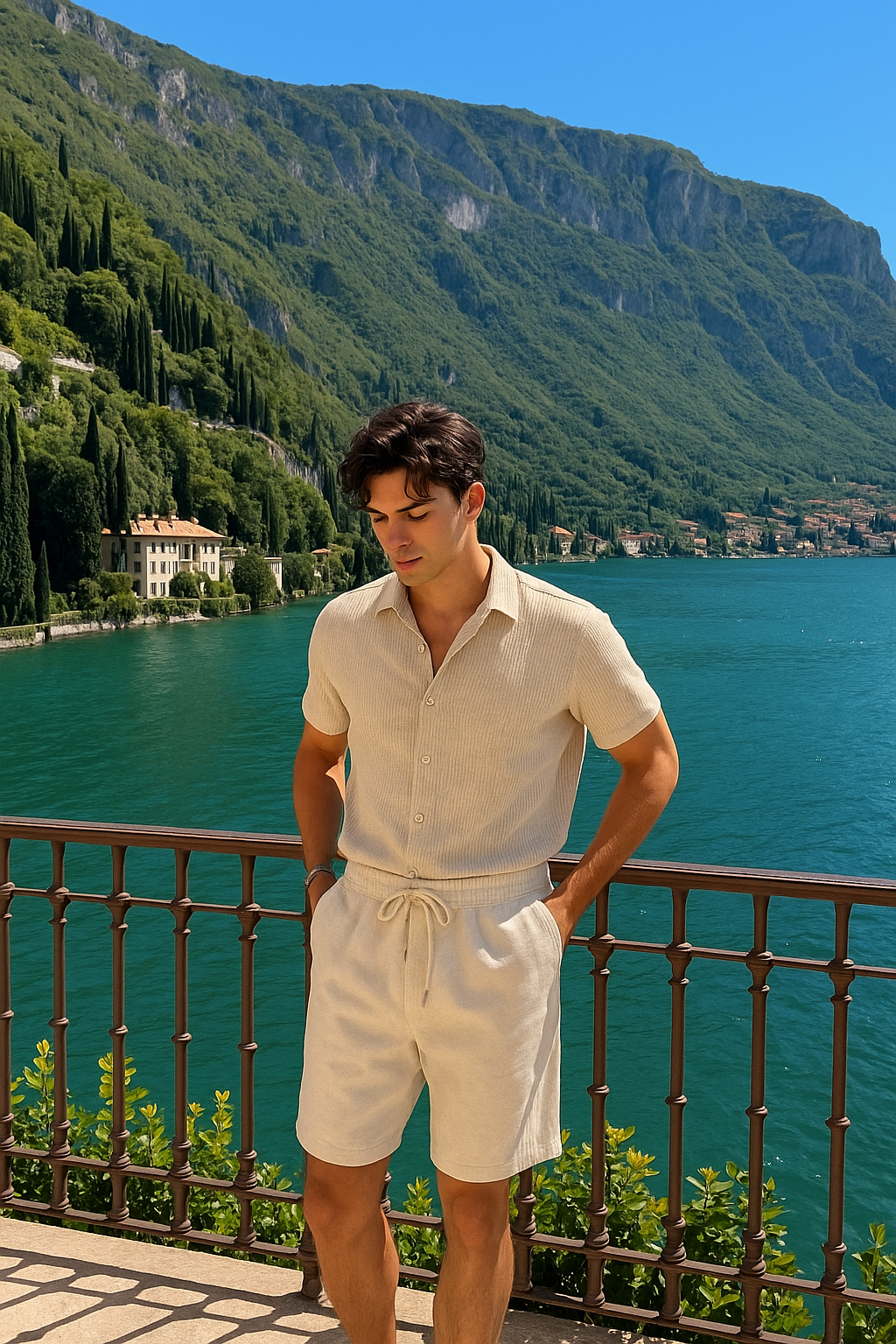 Herren Strickset Feinripp Hemd Shorts Sommer - BerlinGlamour
