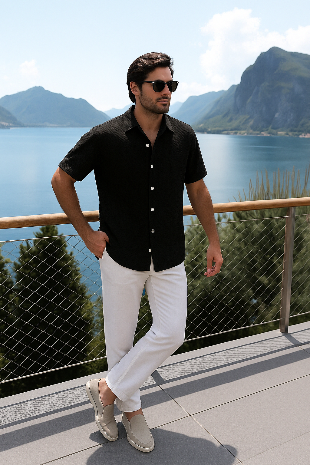 Herren Sommer Set Zweiteiler Frottee Leicht - BerlinGlamour