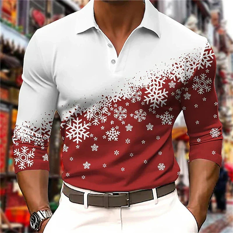 Langarm-Weihnachtspolohemd Maxy