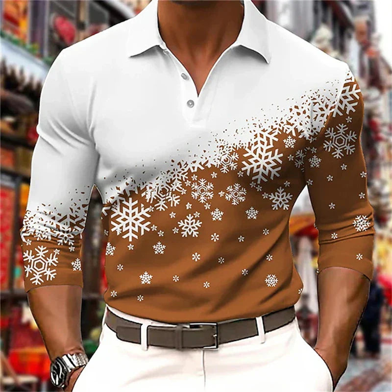 Langarm-Weihnachtspolohemd Maxy