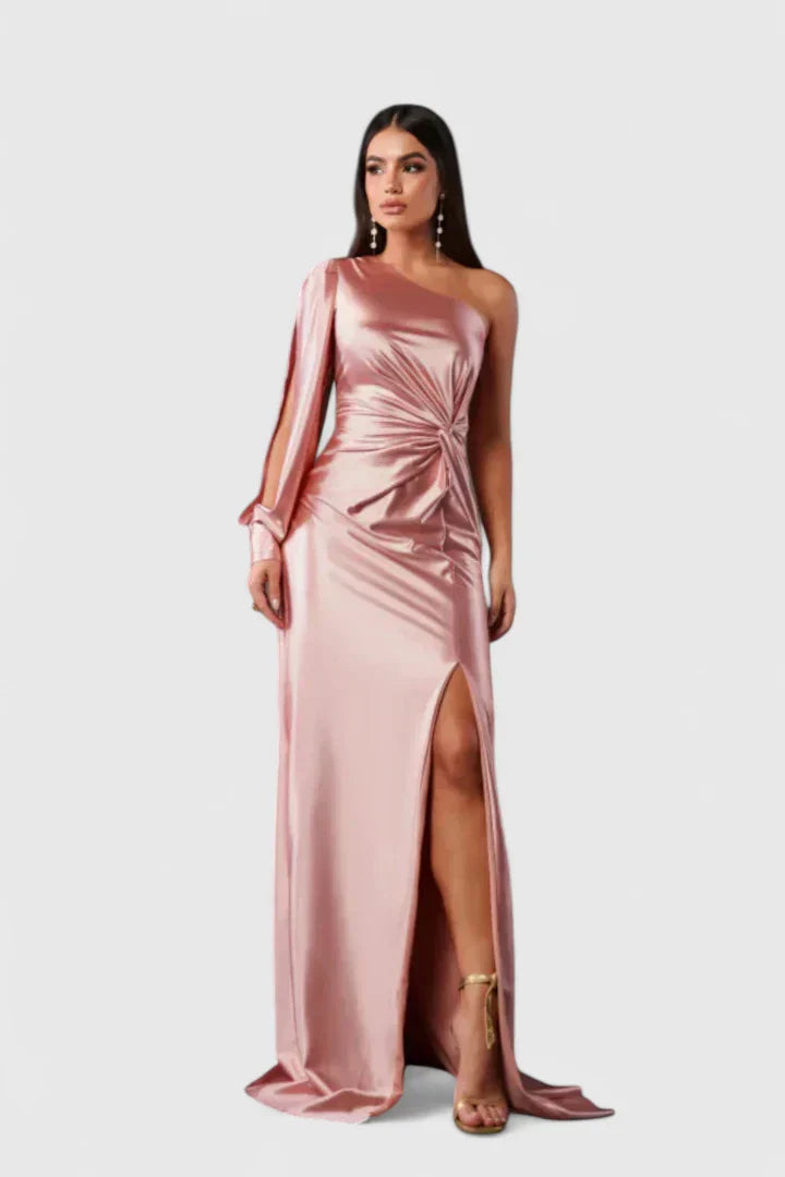 Elegantes Damen Abendkleid Einerschulter Raffung