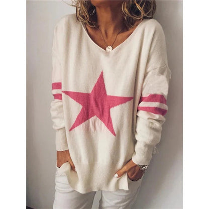 Weicher Oversized Sweater mit Sternenprint Langärmlig