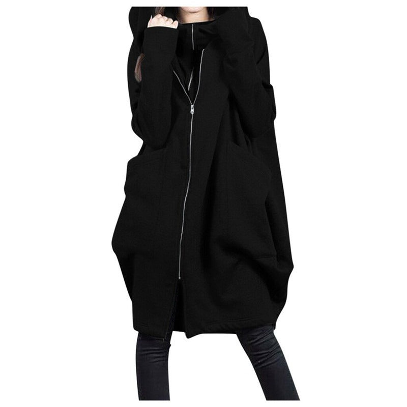 Kapuzenmantel Damen Oversized Weich Woll-Look - BerlinGlamour