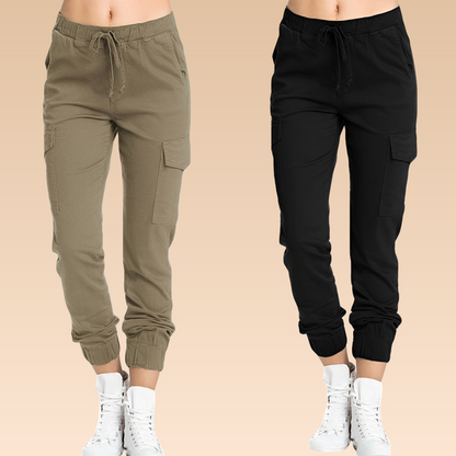 Elegante Cargo-Hose Slim Fit Damenhose