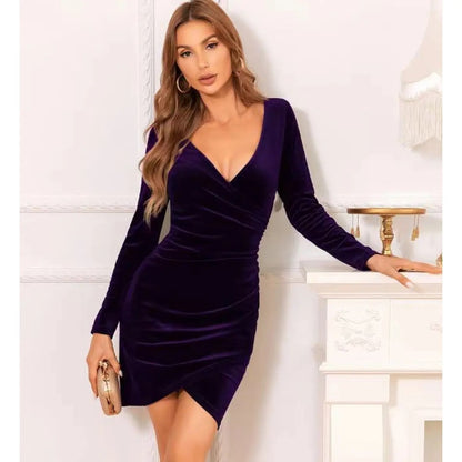Elegantes Samtkleid Damen Lang