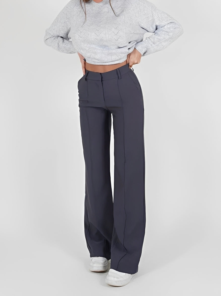 Damenhose Bootcut Gerade Geschnitten Elegant