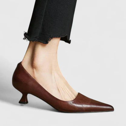 Damen Pumps Klassisch Spitz Niedriger Absatz