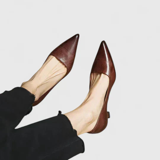 Damen Pumps Klassisch Spitz Niedriger Absatz