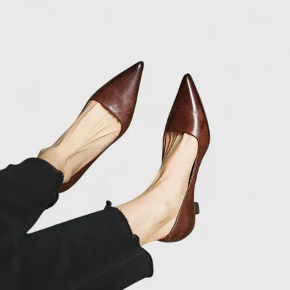 Damen Pumps Klassisch Spitz Niedriger Absatz