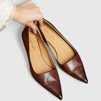 Damen Pumps Klassisch Spitz Niedriger Absatz