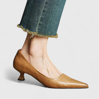 Damen Pumps Klassisch Spitz Niedriger Absatz
