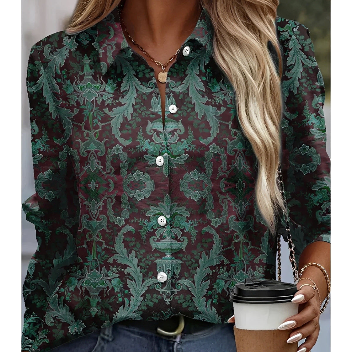 Bluse mit auffälligem Muster Damen