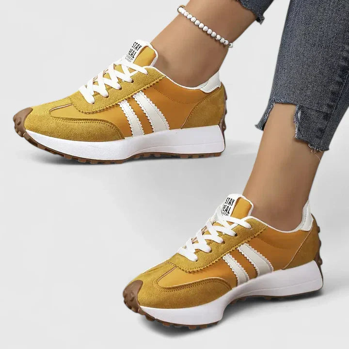 Damen Schnürsneaker Retro Frühling Farben