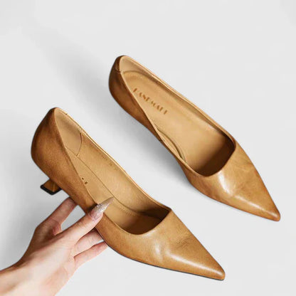 Damen Pumps Klassisch Spitz Niedriger Absatz