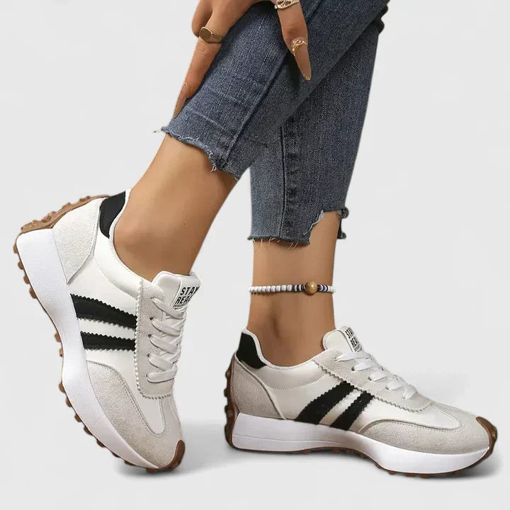 Damen Schnürsneaker Retro Frühling Farben