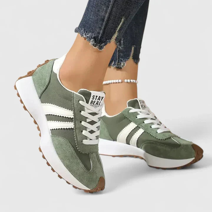 Damen Schnürsneaker Retro Frühling Farben