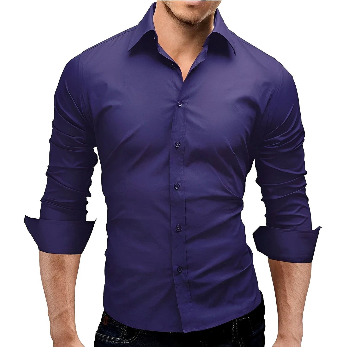 Herren Hemd Slim Fit Elegantes Business