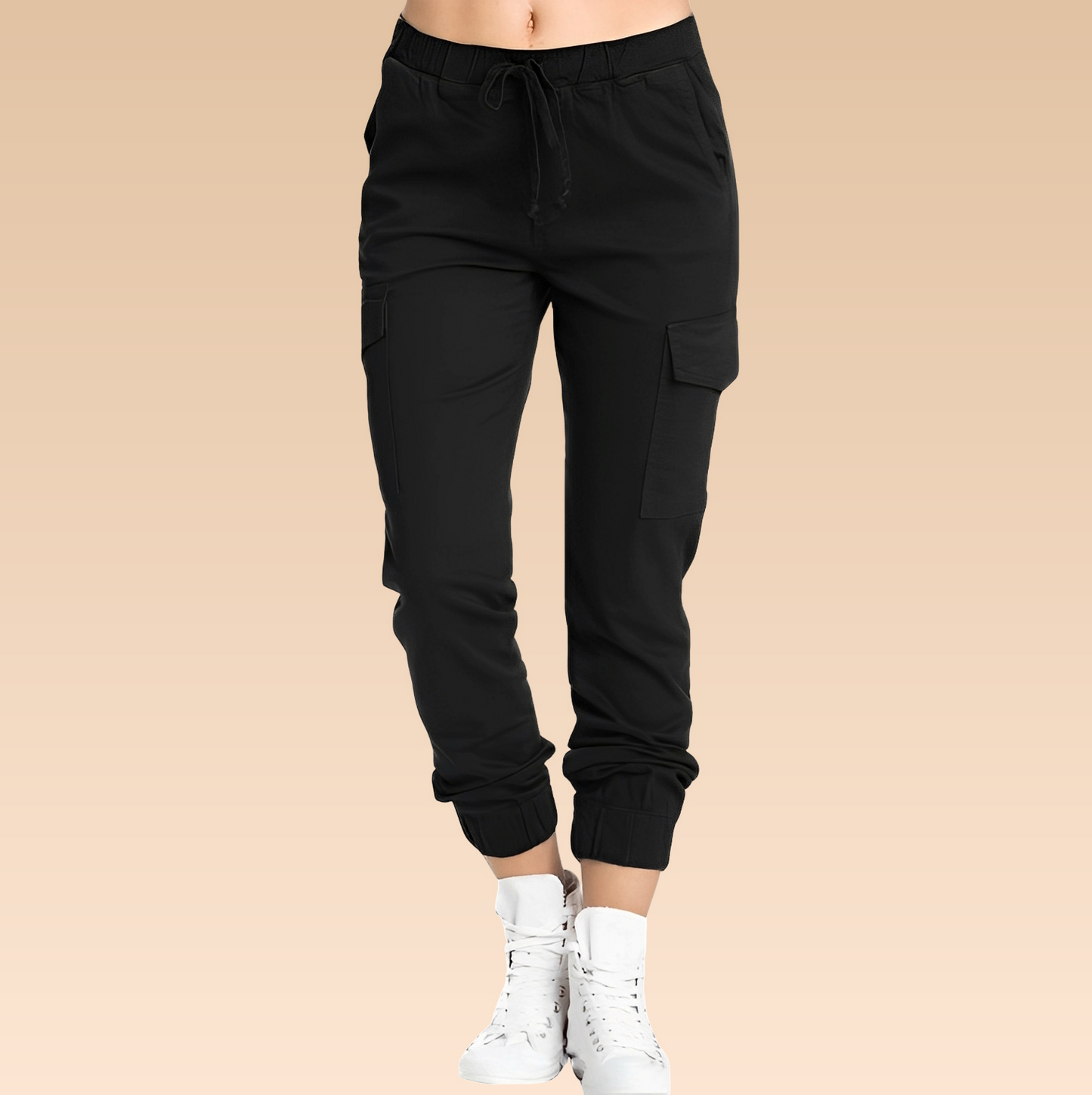 Elegante Cargo-Hose Slim Fit Damenhose
