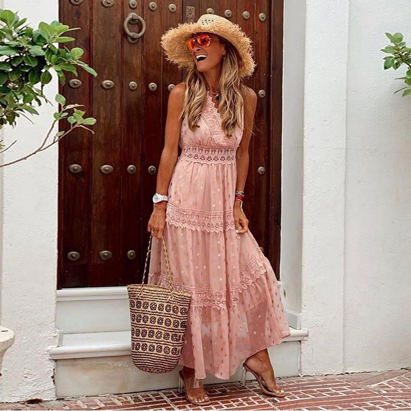 Boho-Kleid Ibiza-Stil Elegant Frauenkleid Sommer