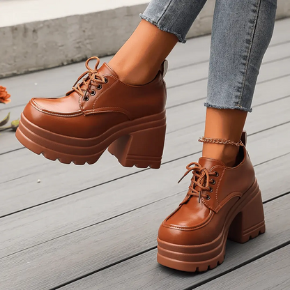 Damen Schuhe Hochhackig Stilvoll mit dicken Absätzen