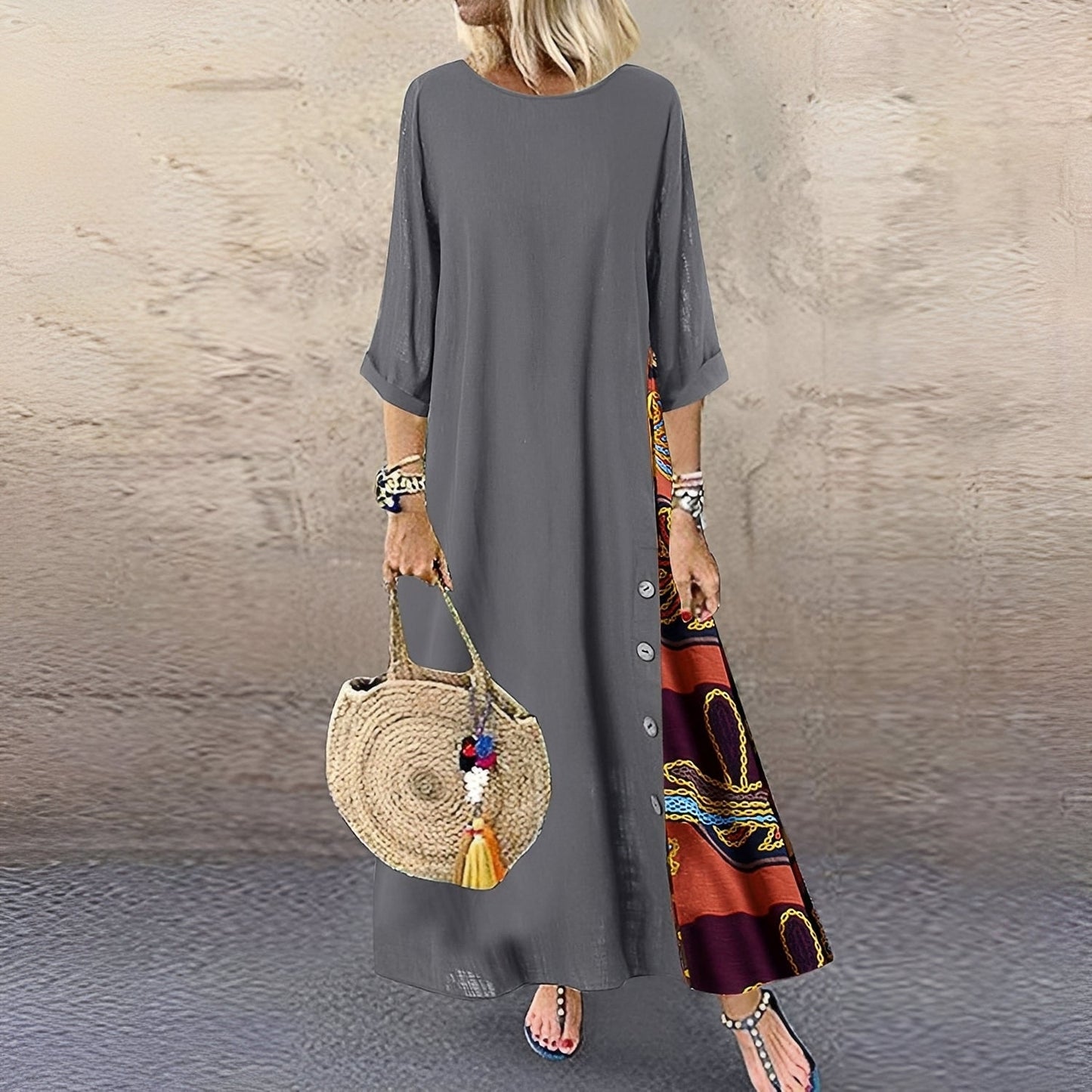 Elegantes Damenkleid Blumenmuster Sommer