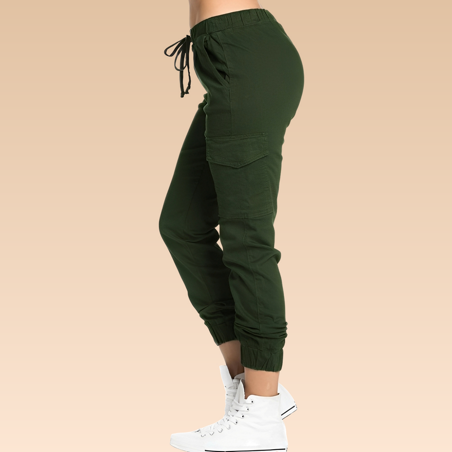 Elegante Cargo-Hose Slim Fit Damenhose - BerlinGlamour