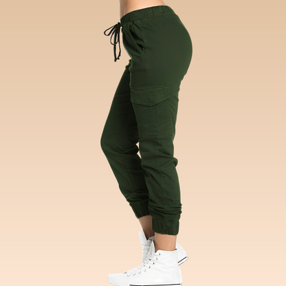 Elegante Cargo-Hose Slim Fit Damenhose - BerlinGlamour
