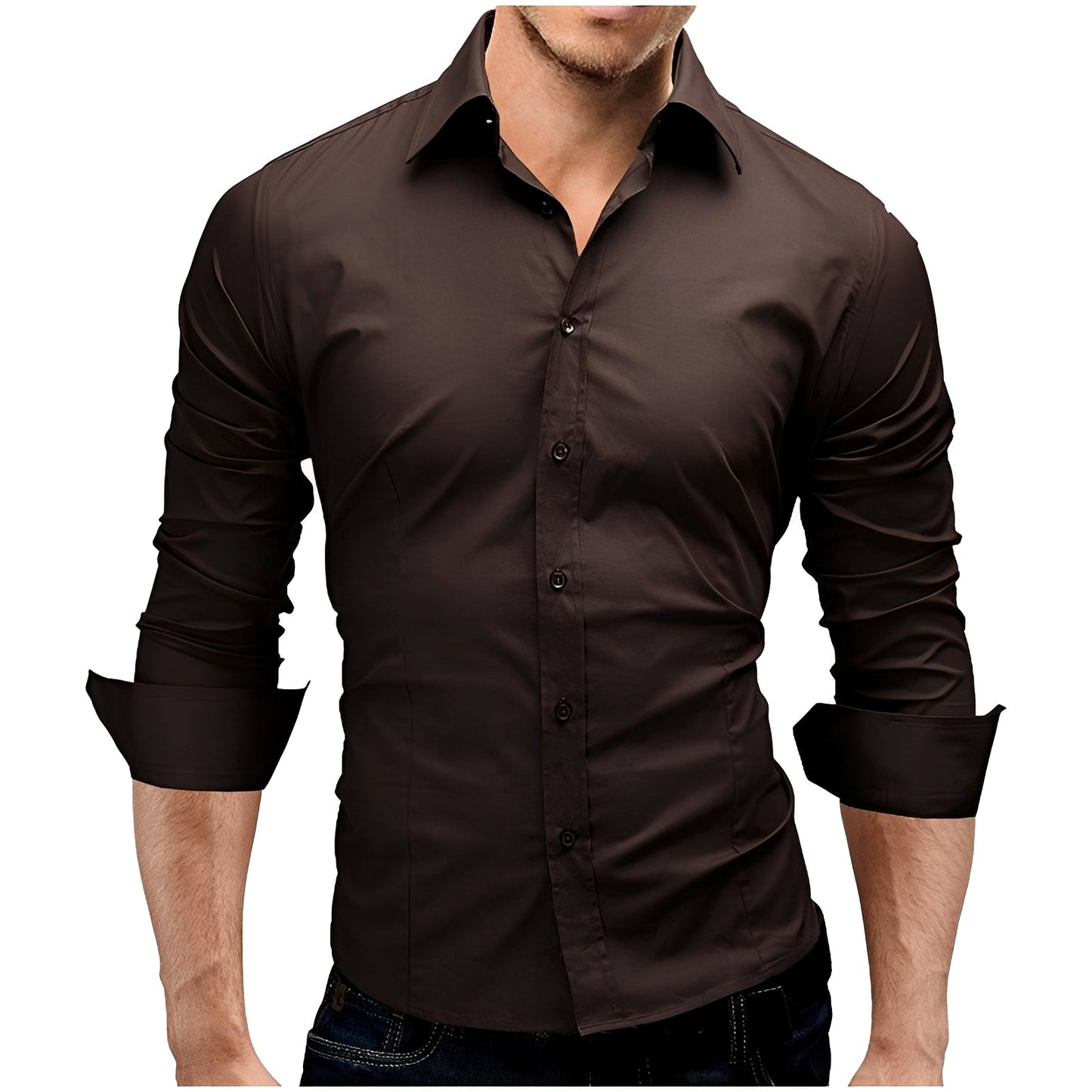 Herren Hemd Slim Fit Elegantes Business