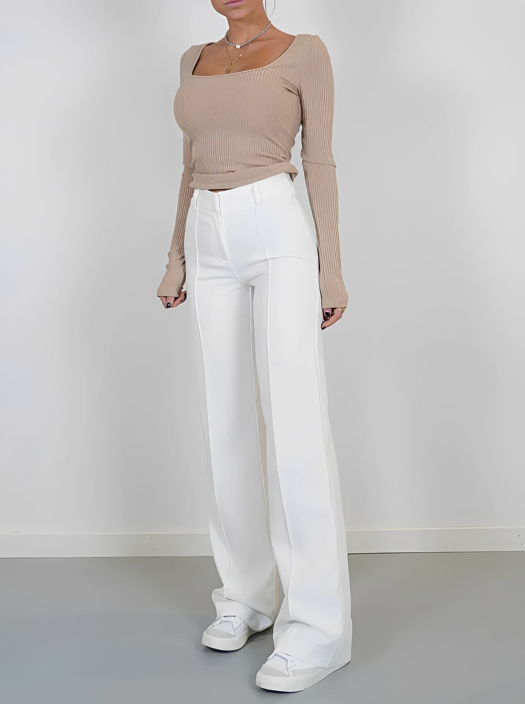 Damenhose Bootcut Gerade Geschnitten Elegant - BerlinGlamour
