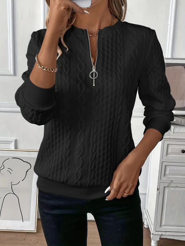 Damen-Top Frühlingslook Elegantes Bluse mit Reißverschluss