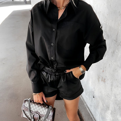 Elegante Damenbluse Langärmlig Dekolleté
