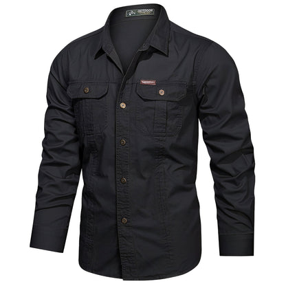 Herren Hemd Cargo Style mit Taschen Praktisch