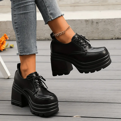 Damen Schuhe Hochhackig Stilvoll mit dicken Absätzen